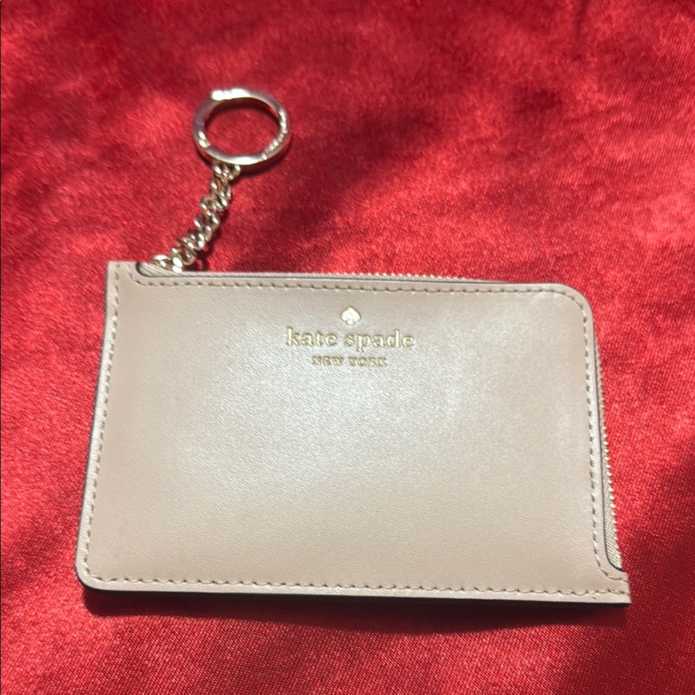 Kate Spade Cream Card Holder Keychain